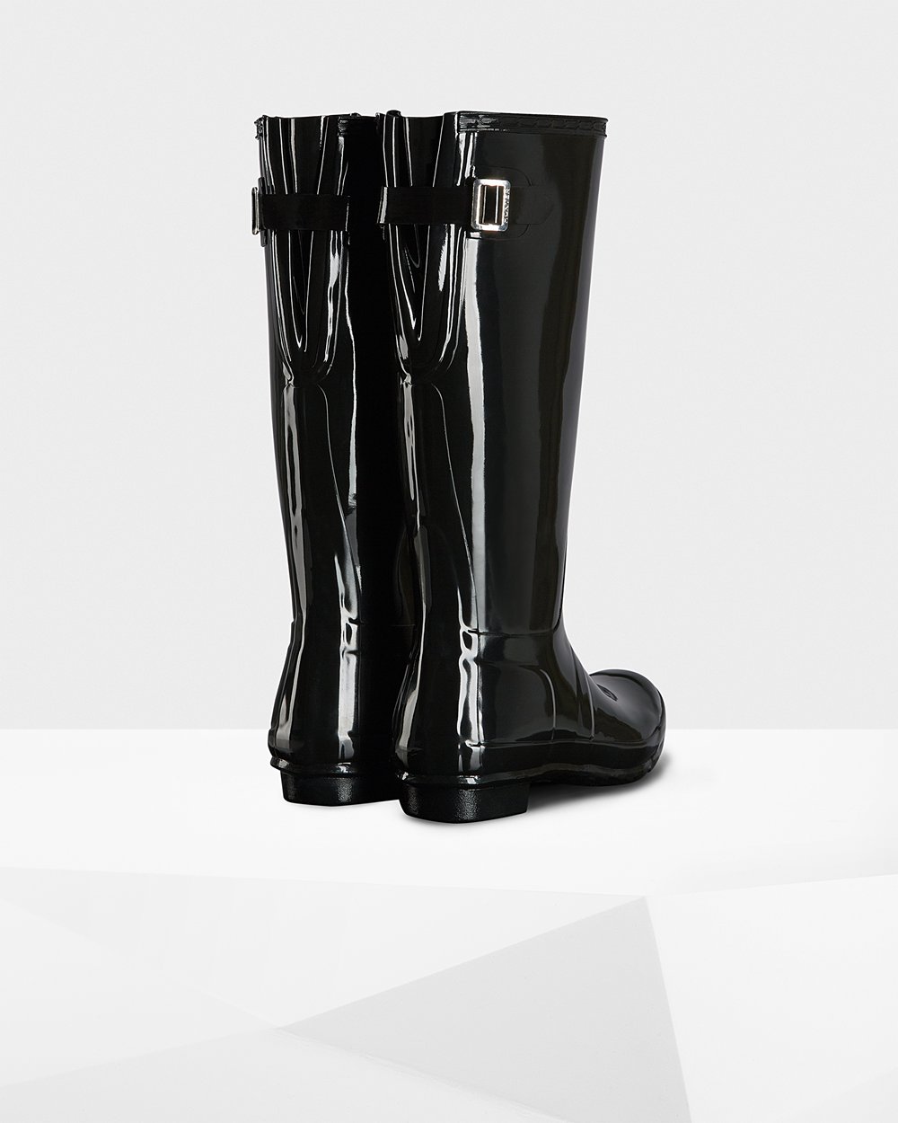 Hunter Mujer Original Back Adjustable Gloss - Botas de Lluvia Negras - 175-LMUSWF